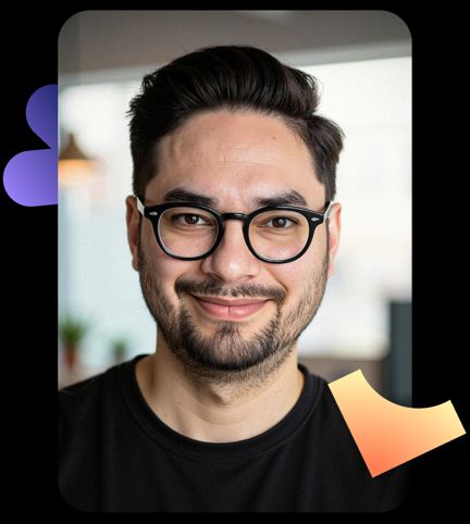 A photo of young man smiling