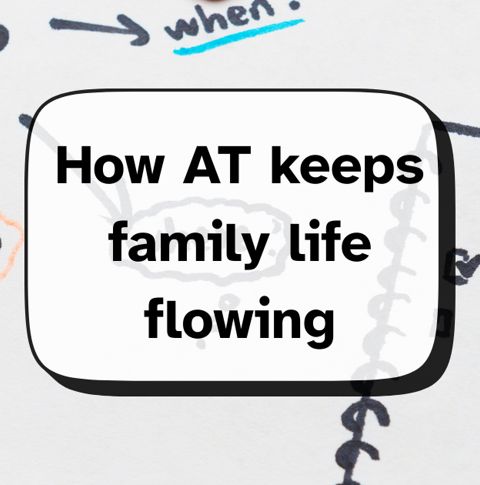 How AT keeps family life flowing over a background image of a planning doc