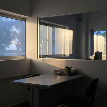 A dimly lit, quiet room