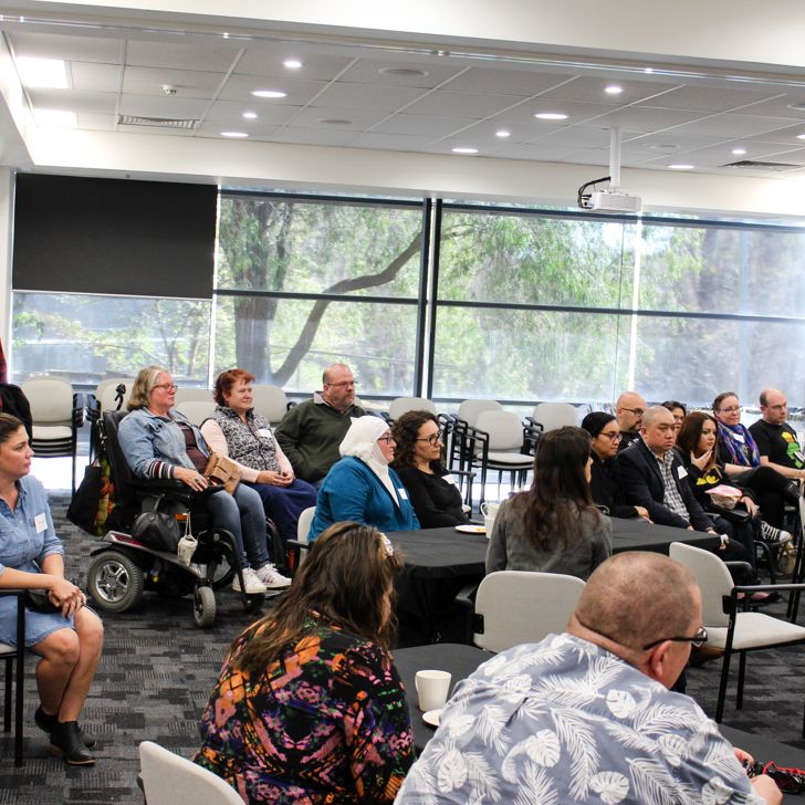 A group of people with disabilities participating in a think tank