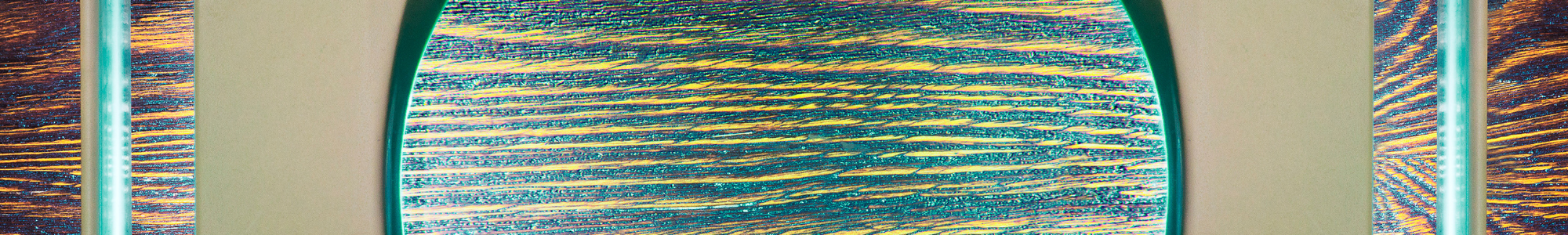 close up of a magnifier focused on a table