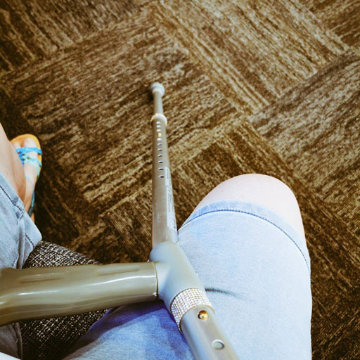 Julias bejeweled crutch