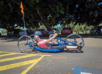 Louise Mofflin Louise Mofflin riding her handcycle