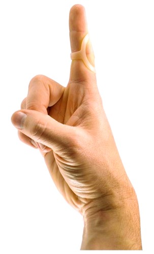 finger splint Image of a person's hand with a finger splint