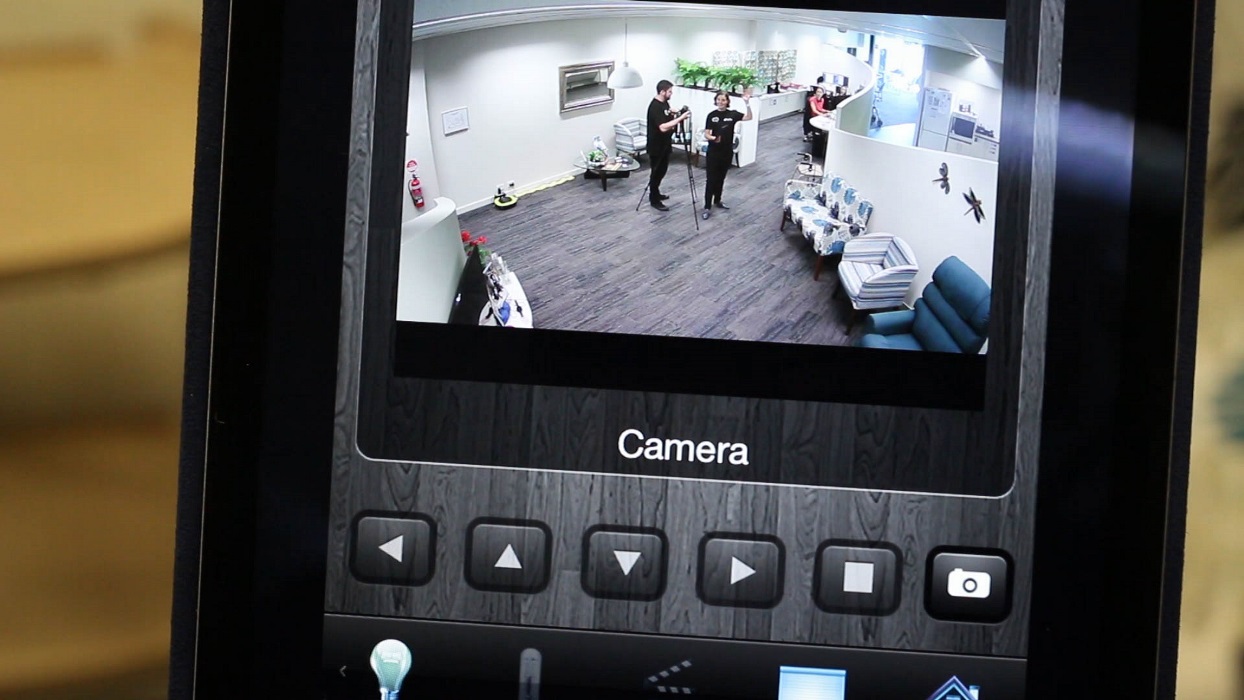 home_automation_security_camera close up of security camera screen
