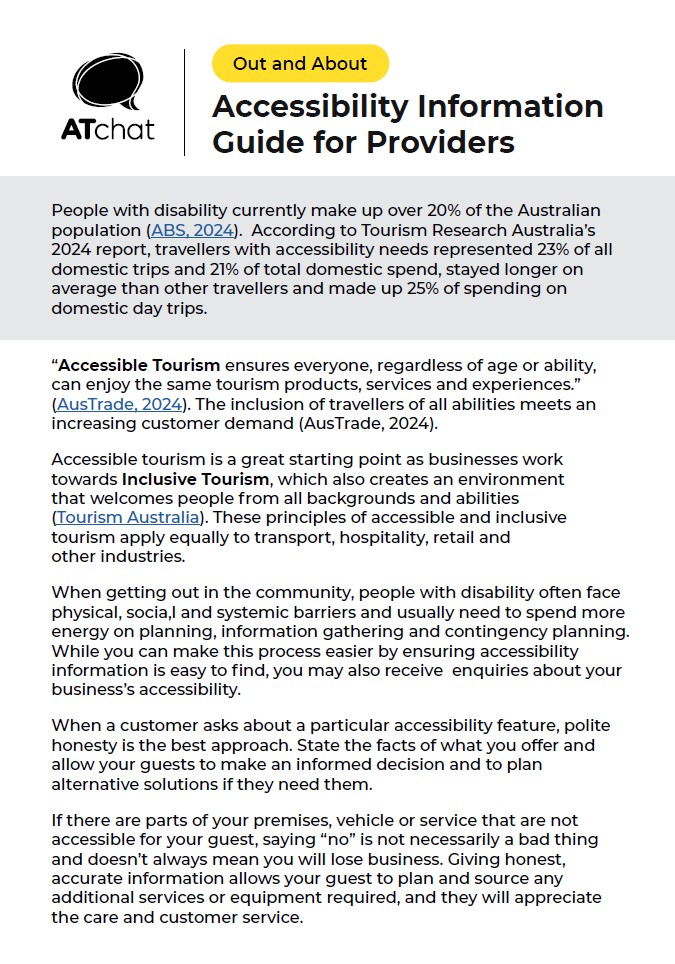 accessible info guide providers image of the front page of the document